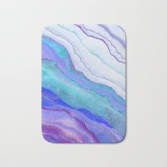 AGATE Inspired Watercolor Abstract 07 Bath Mat