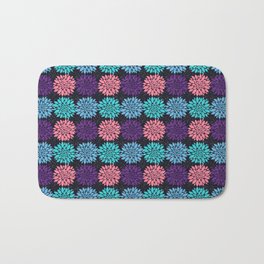 pink black blue sea anemone nautical medallion Bath Mat