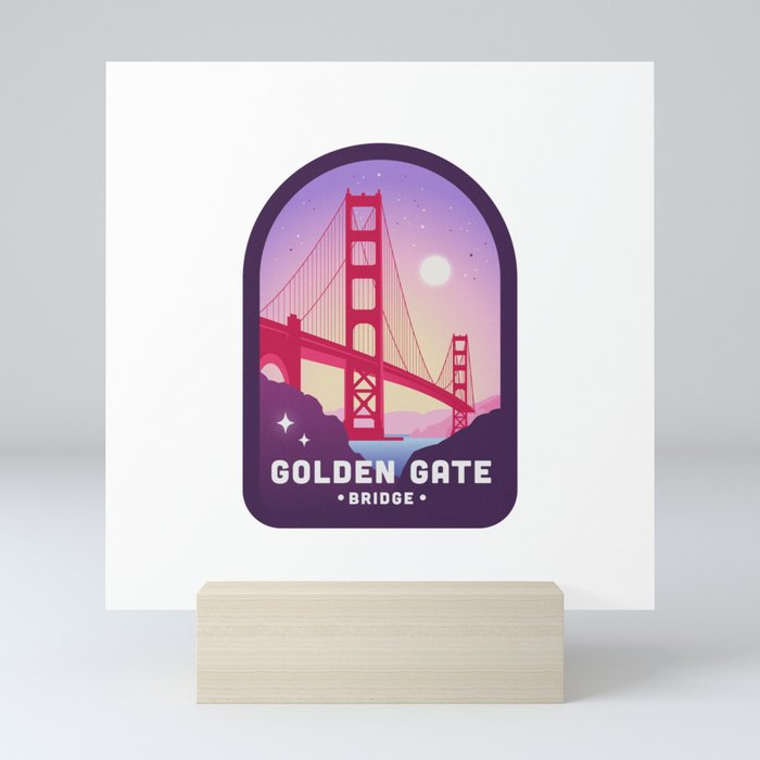 Golden Gate Bridge Badge Mini Art Print