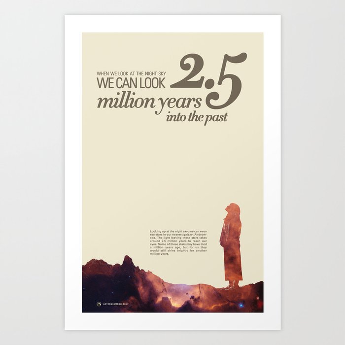 LOOK INTO THE PAST - Andromeda | Space | Time | Stars | Science | Planets | Million | Years | Travel Art Print