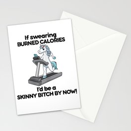 Womens If Swearing Burned Calories I'd Be A Skinny Bitch T-Shirt Stationery Cards