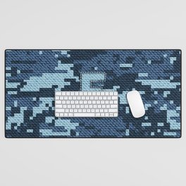 Personalized F Letter on Blue Military Camouflage Air Force Design, Veterans Day Gift / Valentine Gift / Military Anniversary Gift / Army Birthday Gift iPhone Case Desk Mat