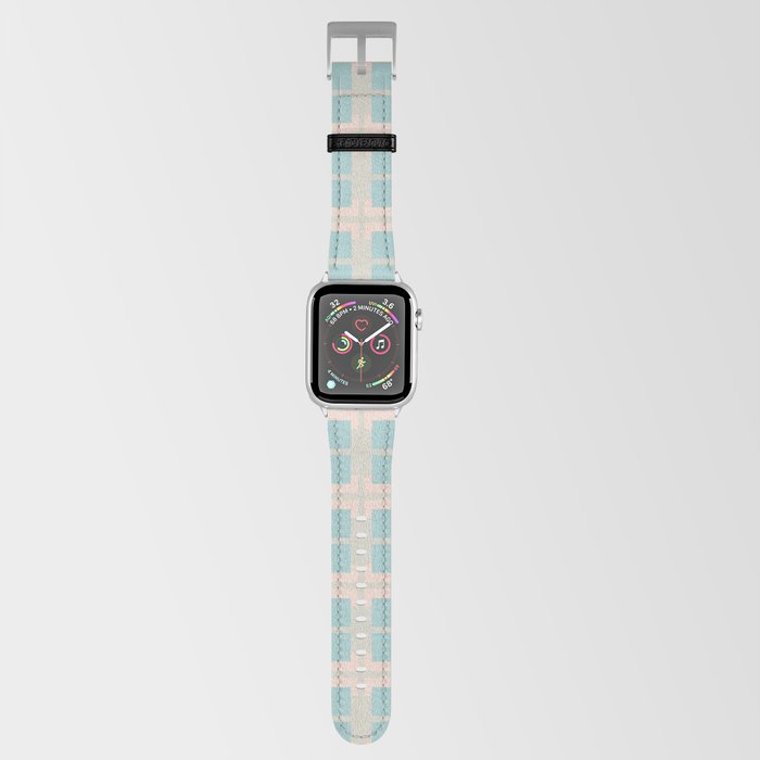 80s Mid Century Rectangles Baby Blue Apple Watch Band