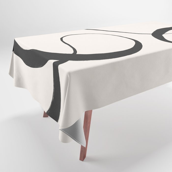 Elegant Black and White Classy Abstract Contemporary Tablecloth