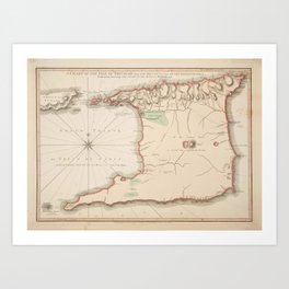 Vintage Trinidad Island Map (1793) Art Print