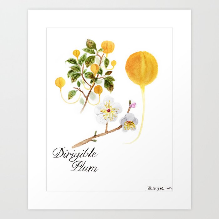 Dirigible Plum Botanical Art Art Print
