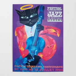 1994 Montreal Jazz Festival Cool Cat Poster No. 1 Gig Advertisement Poster