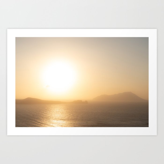 Aegean sea Sunset Art Print