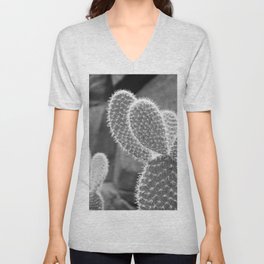 Mexican prickly pear cactus art print - botanical black and white  - nature and travel photography V Neck T Shirt