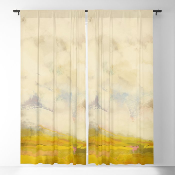 the sky over the fields abstract landscape Blackout Curtain