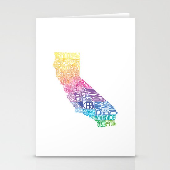 Typographic California - Springtime Stationery Cards