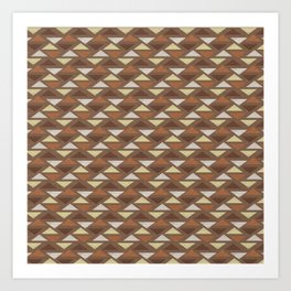 brown and beige triangle pattern Art Print