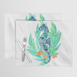 Seahorse Watercolor- Blue & Green Placemat