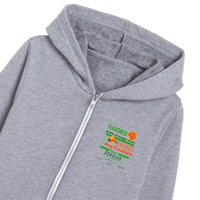 Orange Day Cookies Kids Zip Hoodie