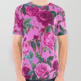  Pink Floral Garden All Over Graphic Tee