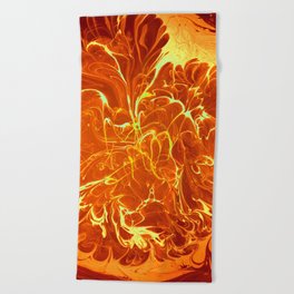 Neural Flames Beach Towel