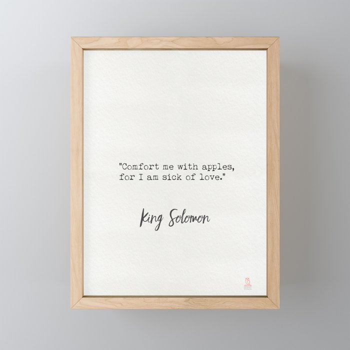 Solomon King wise quote Framed Mini Art Print