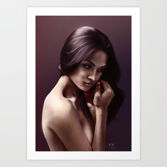 Shanina Shaik Portrait Art Print