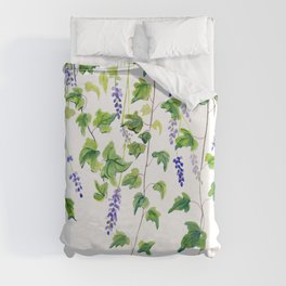 Ivy and Lavender Watercolor Duvet Cover