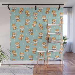 Happy Shiba Inu Puppers with Bandanas  Wall Mural
