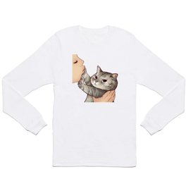 cat : hmmmmm! Long Sleeve T-shirt