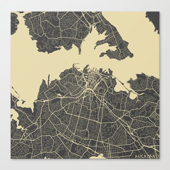 Auckland Map Canvas Print