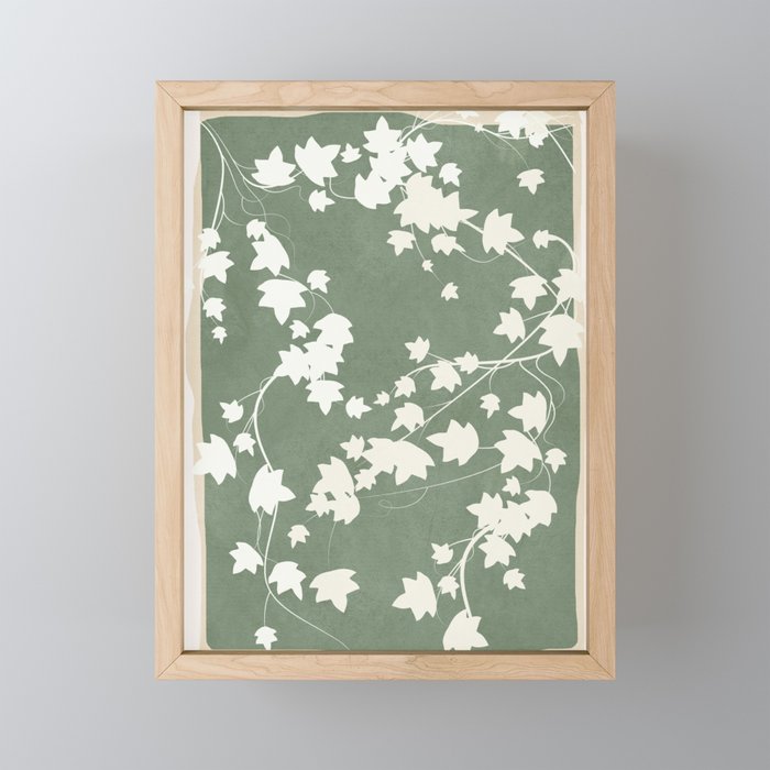 Minimal Abstract Leaves 12 Framed Mini Art Print