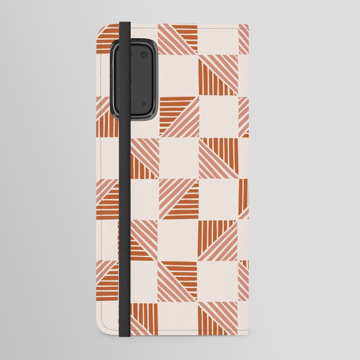 Abstract Shape Pattern 6 in Terracotta Shades Android Wallet Case