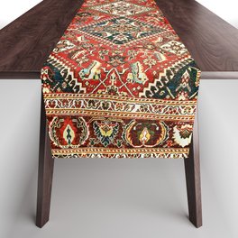 Qashqa’i  Antique Fars Persian Tribal Rug Print Table Runner