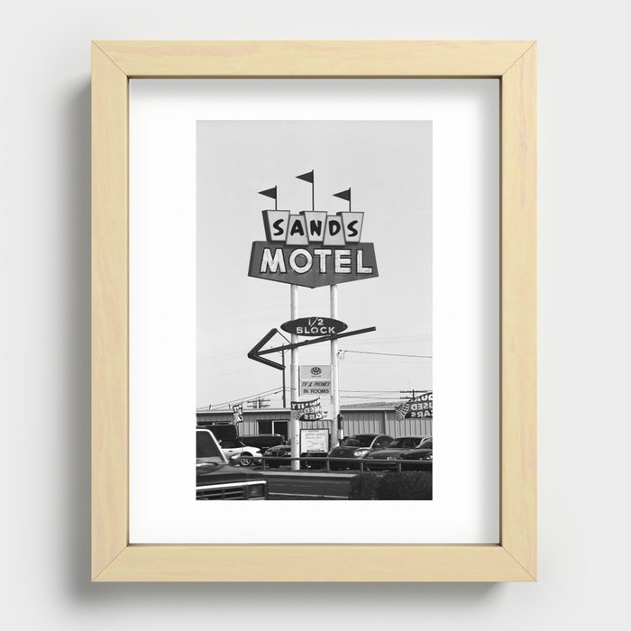 Route 66 - Sands Motel 2007 BW Recessed Framed Print