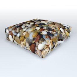 Stones at Potami Beach on Samos Island (Greece) - Design 1 Outdoor Floor Cushion