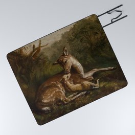 Deer & Fawn Art Picnic Blanket