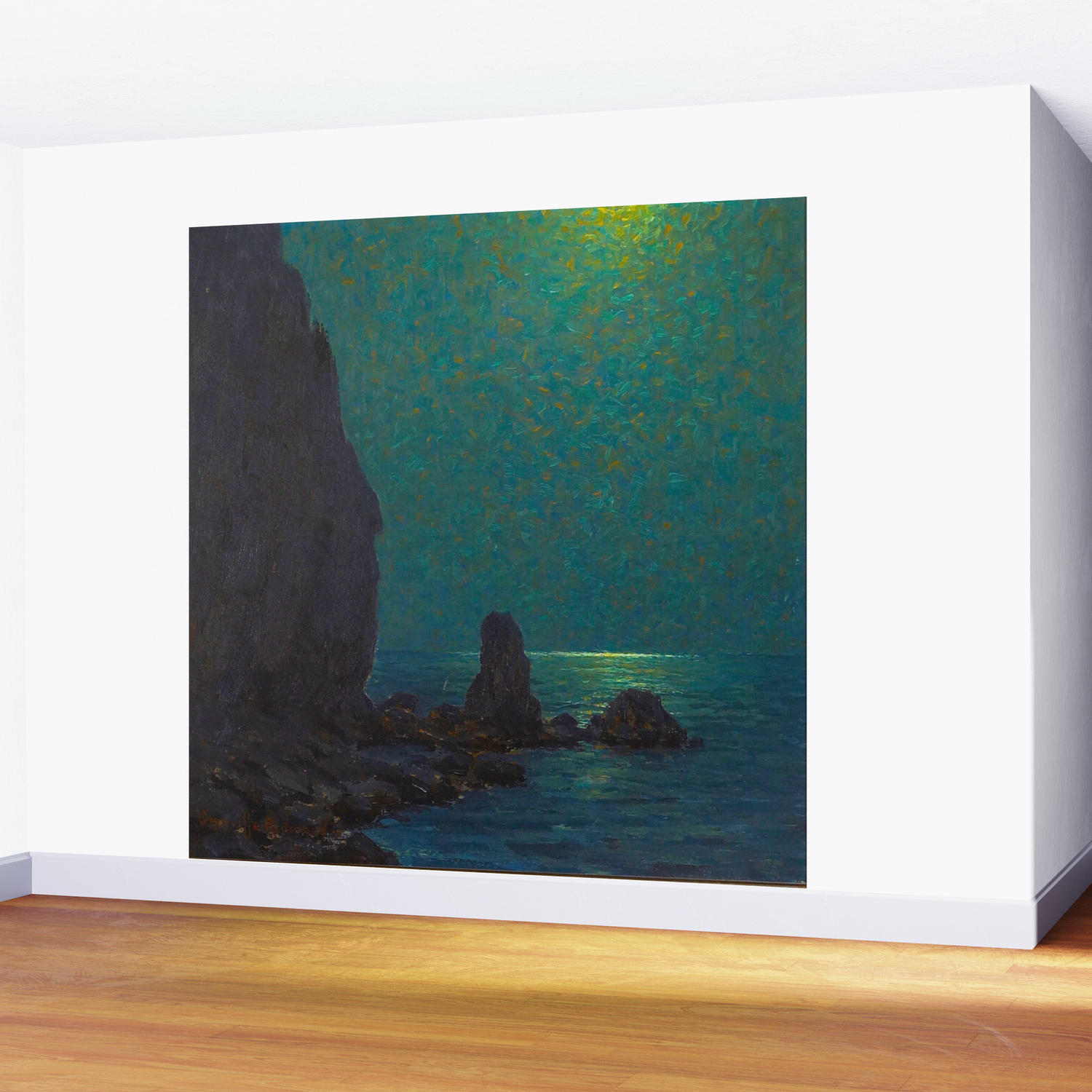 Granville Redmond Catalina Island Coast Under A Moonlit Sky Oil