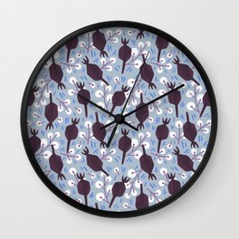 Rose hip on blue Wall Clock