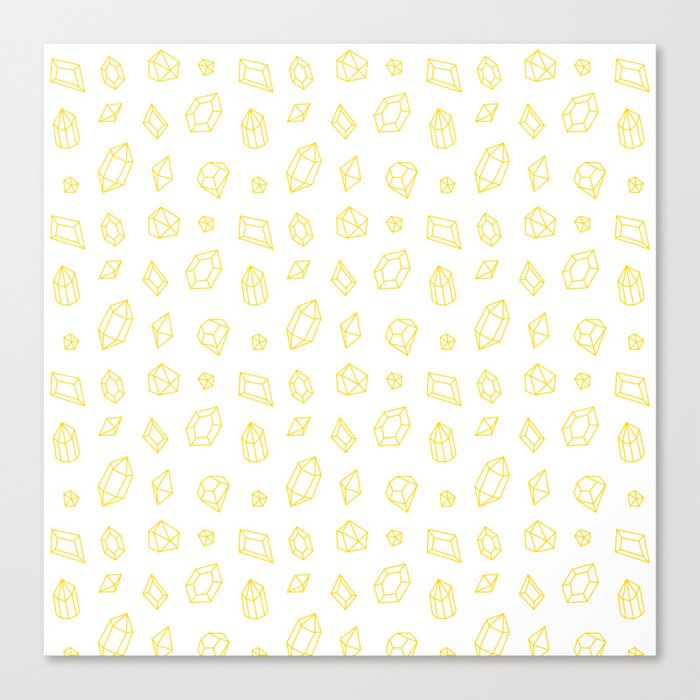 Yellow Gems Pattern Canvas Print