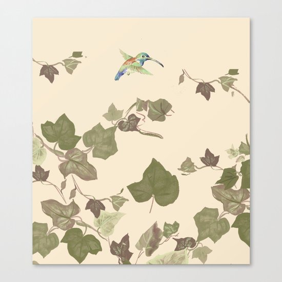 Ivy & hummingbird Canvas Print