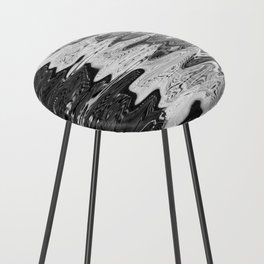 Black and White Abstract Ocean Reflections Counter Stool