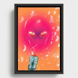 Cherry Slush Gray Framed Canvas