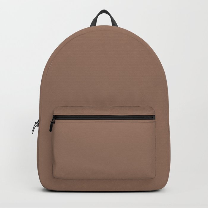 Dark Pink Brown Solid Color Pairs Pantone Mocha Mousse 17-1230 TCX Shades of Brown Hues Backpack