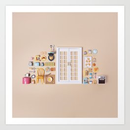 Dollhouse inventory / beige Art Print