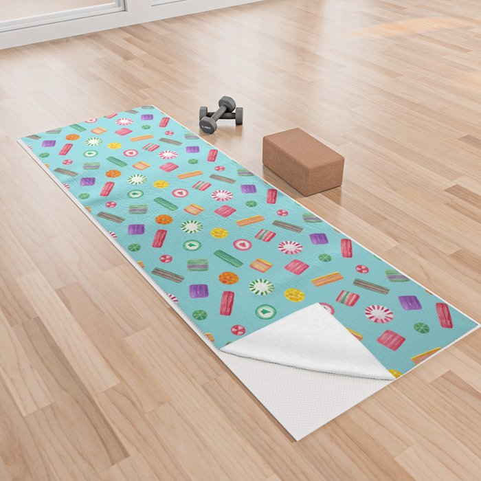 Christmas candy - blue Yoga Towel