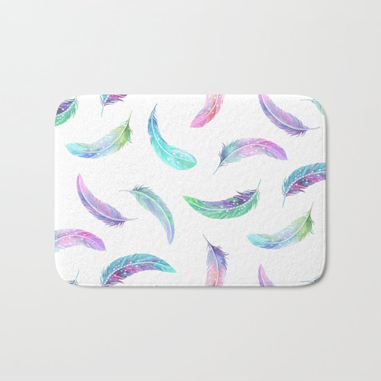 Fly Feather Pattern Bath Mat