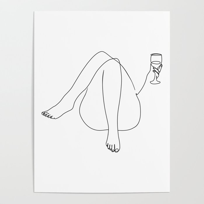 Woman Wine Art Poster