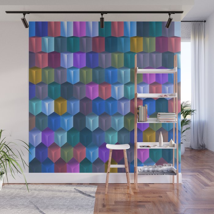 Color Cubes Wall Mural