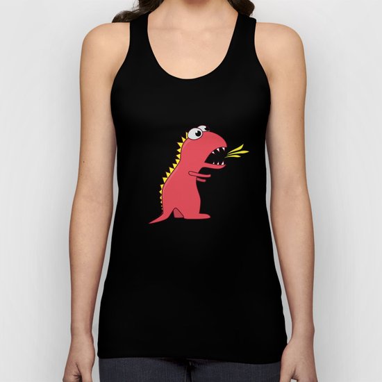 Cute Cartoon Dinosaur With Fire Breath Unisex Tank Top