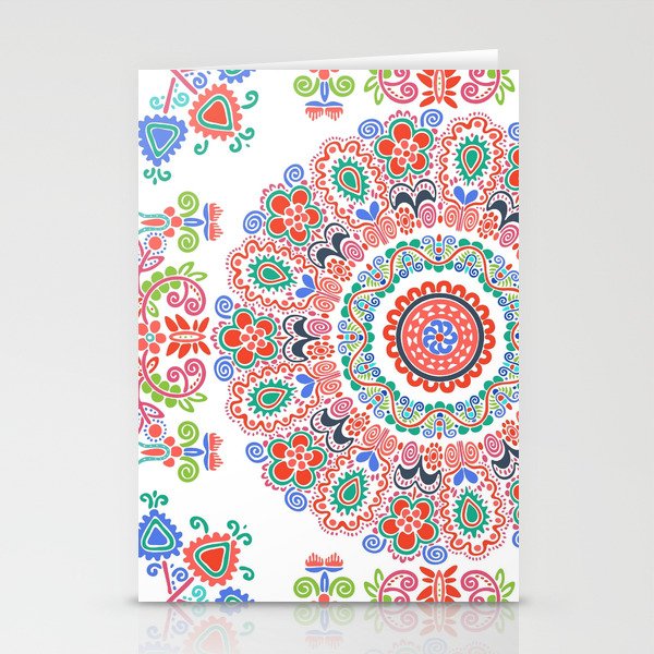 Colorful Embroidery Pattern  Stationery Cards