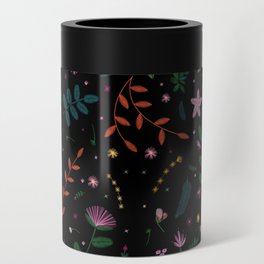 Embroidered Leaves & Flowers Can Cooler