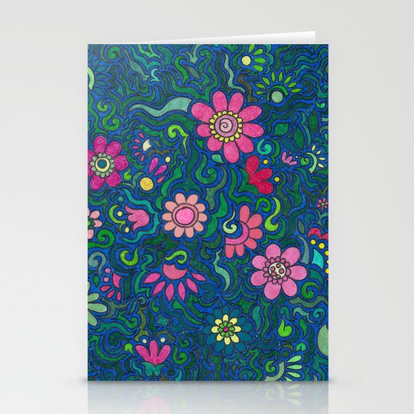 Verde, azul y rosado. (Green, blue and pink) Stationery Cards