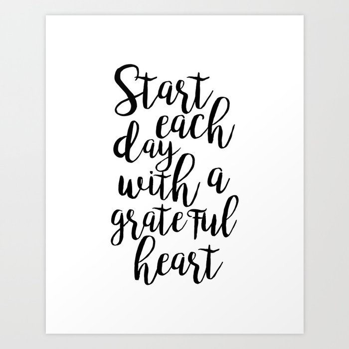printable poster,start each day with a grateful heart,office wall art,office decor,positive vibes Art Print