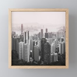 Hazy Hong Kong downtown view Framed Mini Art Print